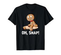 Oh Snap Gingerbread Cookie Man Broken Leg Ampututtes T-Shirt, Men, Black, 6X-Large