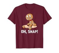 Oh Snap Gingerbread Cookie Man Broken Leg Ampututtes T-Shirt, Men, Burgundy, Large