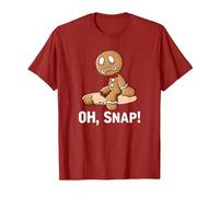 Oh Snap Gingerbread Cookie Man Broken Leg Ampututtes T-Shirt, Men, Cranberry Red, X-Large