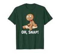 Oh Snap Gingerbread Cookie Man Broken Leg Ampututtes T-Shirt, Men, Dark Green, X-Large
