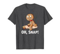 Oh Snap Gingerbread Cookie Man Broken Leg Ampututtes T-Shirt, Men, Dark Heather Grey, 5X-Large