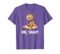 Oh Snap Gingerbread Cookie Man Broken Leg Ampututtes T-Shirt, Men, Purple Heather, Large