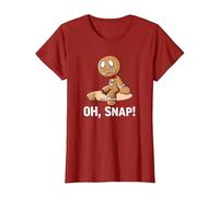 Oh Snap Gingerbread Cookie Man Broken Leg Ampututtes T-Shirt, Women, Cranberry Red, X-Large