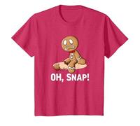 Oh Snap Gingerbread Cookie Man Broken Leg Ampututtes T-Shirt, Youth, Red Heather, Small