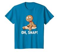 Oh Snap Gingerbread Cookie Man Broken Leg Ampututtes T-Shirt, Youth, Sapphire Blue, X-Small