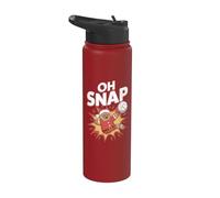 Oh Snap Gingerbread Man - Funny Christmas Volleyball Stainless Steel Insulated Water Bottle