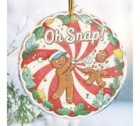Oh Snap Golf 6 Gingerbread - Christmas Ornaments - Christmas Decorations - 3.6 in Acrylic - Funny Golf Ornaments for Christmas Tree Ideas for Men Dad - Stocking Stuffers Gag Gifts