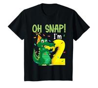 Oh Snap I'm 2 Crocodile 2nd Birthday Alligator T-Shirt