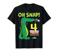 Oh Snap I'm 4th Birthday Crocodile Alligator 4 Year Old T-Shirt