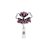 Oh Snap Retractable Badge Reel with ID Clip Name Tag Card Funny Broken Bone Gift for Nurses Office Worker Radiology X-Ray Orthopedics Nursing Student Alligator Clip