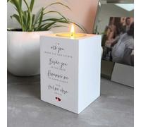 Oh So Precious Memorial Wooden Tea Light Holder - White Wooden Remembrance Candle Holder With Poem
