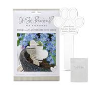 Oh So Precious Pet Bereavement Gifts - Paw Print Memorial Garden Plant Marker with Seeds, Forget Me Not Gifts - 10cm Mirrored Acrylic Paw - Pet Loss Tribute for Cats & Dogs