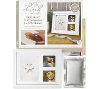 Oh So Precious Picture Frame & Clay Paw Print Kit for Dogs - Paw Print Kit for Cats with 250g Air Drying Clay, Wooden Roller & Glue - 2-3 Imprints