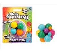 Oh So Sensory Fidget Atom, Twist and Turn Sensory Ball, Multicolour Elasticated Squeeze Toy, Ages 3+
