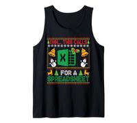 Oh This Calls for a Spreadsheet Funny Ugly Christmas Sweater Tank Top