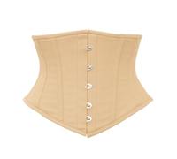 OH WEARS Black and Nude Twill Cotton Underbust Corset Steel Boned Waspie Waist Trainer for Women Hourglass Fit Shapewear Waist Cincher Tight Lacing (UK, Alpha, XXL, Regular, Regular, Nude)
