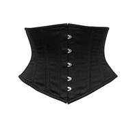 OH WEARS Underbust Black Cotton Steel Boned Corset (UK, Alpha, 5XL, Regular, Regular, Black)