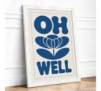 Oh Well in Bloom Minimalist Framed Wall Art Print A1 (84.1×59.4cm) White, Wall Decor for Living Room, Bedroom, Office & Home, Ready to Hang, Art Gift