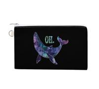 Oh Whale Aquatic Ephemera Coin Purse Cute Change Pouch Wallet Clutch Bag with Zip