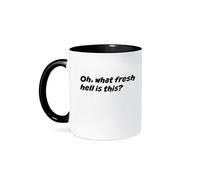 Oh What Fresh Hell is This Tea Cup Cute Ceramic Drinkware Microwave Safe Coffee Mug for Beverages Hot Chocolate Office 330Ml