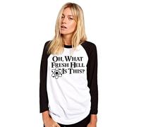 Oh What Fresh Hell is This Women's Baseball Top - White/Black Medium