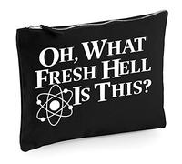 Oh What Fresh Hell is This - Zip Bag Costmetic Make up Bag Pencil Case Accessory Pouch - Black