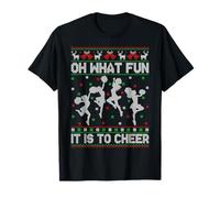 Oh What Fun It is to Cheer Cheerleading Christmas Sweaters T-Shirt