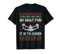 Oh What Fun It is to Cheer Funny Cheerleading Ugly Christmas T-Shirt