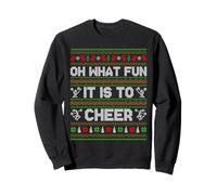 Oh What Fun It is to Cheer Ugly Christmas PJs Cheerleading Sweatshirt