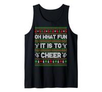 Oh What Fun It is to Cheer Ugly Christmas PJs Cheerleading Tank Top