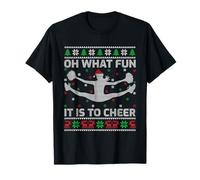 Oh What Fun It is to Cheer Ugly Xmas Cheerleading Christmas T-Shirt
