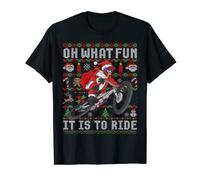 Oh What Fun It Is To Ride Mountain Bike MTB Ugly Christmas T-Shirt