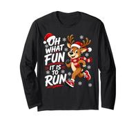 Oh What Fun It is to Run Christmas Reindeer Long Sleeve T-Shirt