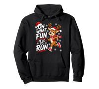 Oh What Fun It Is To Run Christmas Reindeer Pullover Hoodie