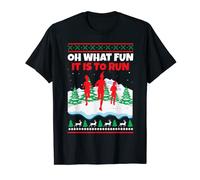 Oh What Fun It Is To Run Christmas Running Gift Run Runner T-Shirt