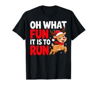 Oh What Fun It is to Run Reindeer Christmas Value Graphic T-Shirt