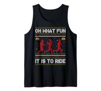 Oh What Fun It is to Run Ugly Christmas Sweater Running Xmas Tank Top