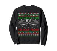 Oh What Fun It's To Play Piano Ugly Christmas Sweaters PJs Sweatshirt