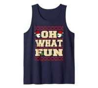 Oh What Fun Retro Holiday Arcade Sweater Style Tank Top