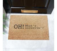 Oh What's Occurin Coir Doormat (60 x 40cm) Artsy Mats Brown 40cm x 60cm