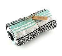 Oh Yeah Mexican Falsa Blanket | Boho Festival Mexican Blanket or Throw 120 x 185 cm (Green Tea)