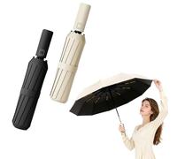OHAANYY 2 Set Umbrella Windproof Strong, 24 Ribs Automatic Umbrella, UV Rain Protection, Compact Folding Travel Unbreakable Brolly for Women Men Min