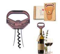 OHAANYY 3 in 1 Ah So Wine Opener & Two Prong Bottle Corker Remover,ah-so Wine Opener Can Remove The Older and Fragile Wine Corks so Easy for Connoisseurs to Uncork (Copper-AR)