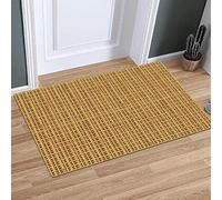 OHAGS Microfiber Soft Bath Mat,Non-slip Bathroom Mats,Machine-washable Shower Water Absorbent Bath Rug Durable,Branch Rush Rattan Cane Beige Straw Rotang Wicker Bamboo Pattern Design,24x35 in
