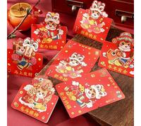 Ohailtree 10Pcs 2026 Year of the Horse New Year Greeting Cards Set Foldable Lucky Message Cards Handwritten Note Cards for Lunar New Year Gifts Party props