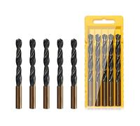 Ohamtes 10.5mm Reduced Shank Twist Drill Bits High Speed Steel HSS 4341 for Iron/Copper/Plastic/Aluminum Plates/Metal Materials, Round Shank, Double Edge, 5 Pcs