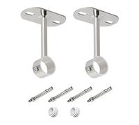 Ohamtes 2Pcs ID25mm (1"), L100mm, Clothes Rail mounting Bracket, Shower Curtain Closet tie Rod Support Frame, Curtain Rod Flange Socket, Suitable for Ceiling or Wall mounting