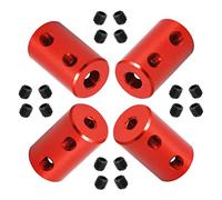 Ohamtes 4Pcs shaft diameter 3mm to 5mm rigid coupling, suitable for 3D printers, DIY encoders, motor connectors, motor guide shaft couplers, model shafts, motor guides, CNC machine tools, Red