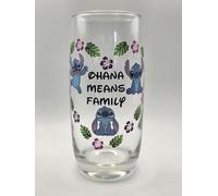 Ohana Means Family Glass Tumbler. Unique Gift. Drinking Glass