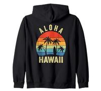 Ohana Means Family Hawaii Summer Palm Trees Beach Zip Hoodie